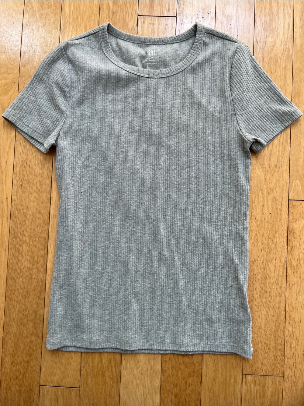 GAP Short Sleeve Crew Rib Tee - Light Gray